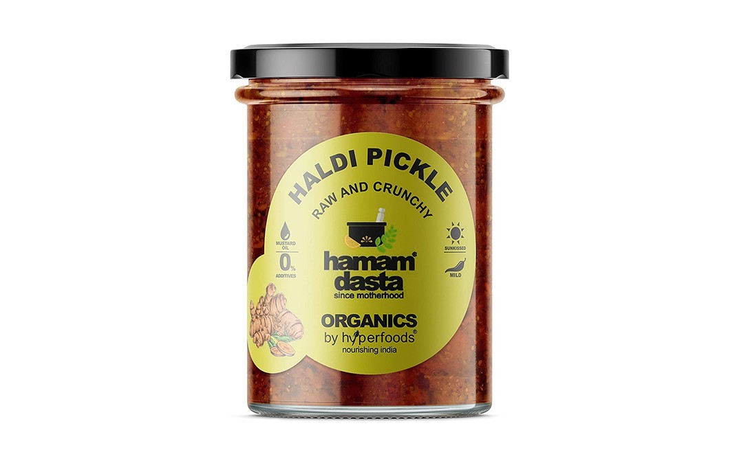 Hamam Dasta Haldi Pickle Raw And Crunchy   Glass Jar  300 grams